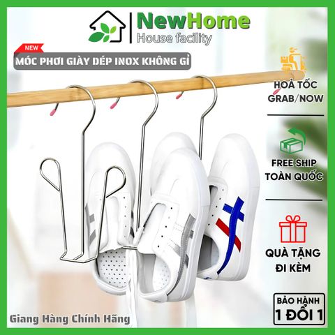 Móc Phơi Giày Dép Inox Không Gỉ - Phơi Giày Dép Nhanh Khô, Khung Móc Cứng Cáp Giữ Form Giày Dép.