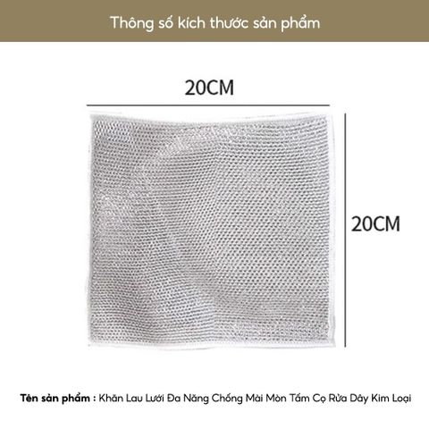 Set 10 Khăn Rửa Chén Dây Kim Loại Đa Năng Chà Bồn Rửa Bát - Cọ Rửa Xoong Nồi Không Mài Mòn