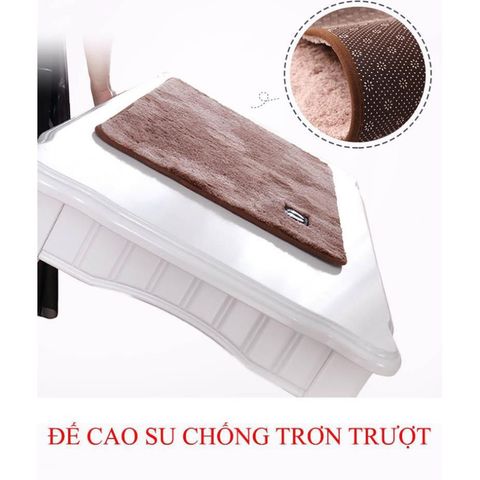 Thảm Nỉ Lau Chân Hình Chữ Nhật Lông Mềm Mịn Dày Dặn có Đế Chống Trơn Trượt Hàng Chất Lượng Cao