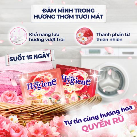 Nước Xả Hygiene Thái Lan Giặt Xả Vải - Quần Áo Siêu Đậm Đặc Mềm Vải Chính Hãng Gói 20ml