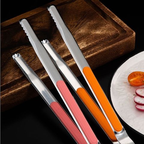 Kẹp Gắp Thức Ăn Bằng Inox Bọc Nhựa Chống Nóng Cao Cấp, Gắp Đồ Nướng - Chiên Đồ Ăn Tiện Lợi.