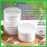 Hộp 500 Tăm Bông Ngoáy Tai Thân Gỗ 2 Đầu Tròn Dùng Một Lần Dành Cho Gia Đình Hàng Nội Địa Trung.