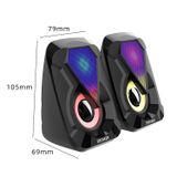 Loa Máy Vi Tính, Loa Mini Leerfei Speaker E-1053 Có LED RGB  Bass Căng Chất Lượng