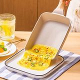 Chảo Chống Dính Vuông Đáy Từ Cán Gỗ Cao Cấp Chiên Trứng Cuộn Dùng Cho Mọi Loại Bếp.