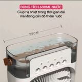 Quạt Hơi Nước Phun Sương Mini 600ml Thiết Kế 5 Vòi Phun Sương Tích Hợp Đèn Ngủ.