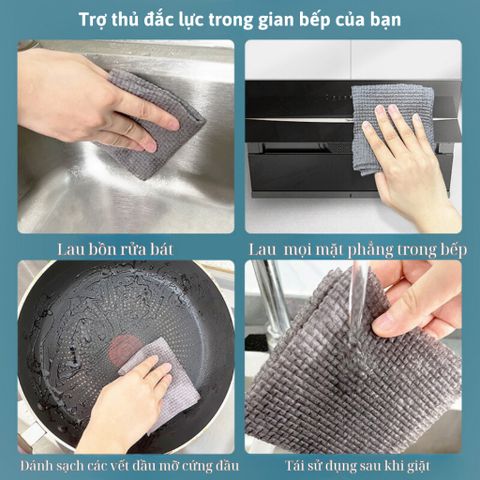 Cuộn Khăn Lau Bếp Than Đen Siêu Thấm Hút Lau Sạch Vết Dầu Mỡ Cứng Đầu Nhất - Có Thể Tái Sử Dụng