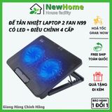 Đế Tản Nhiệt Laptop Máy Tính Macbook N99 2 Fan Có Led - Điều Chỉnh Nâng Hạ Độ Cao Hàng Chính Hãng