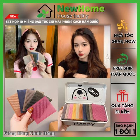 Set Hộp 10 Miếng Dán Tóc Con, Giữ Cố Định Tóc Mái Phong Cách Hàn Quốc.