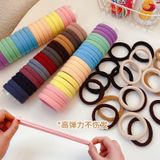 Hộp 20 Chun Buộc Tóc Nhiều Màu Sắc, Dây Buộc Tóc Trơn Kèm Ống Đựng Trong Suốt