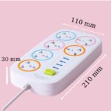 Ổ Cắm Điện Đa Năng 6 Lỗ Tích Hợp 4 Cổng USB Sạc Điện Thoại Tiện Dụng
