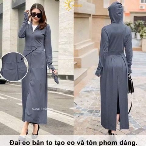 Áo Chống Nắng Toàn Thân Nữ Chất Vải Kim Cương Thoáng Khí - Tặng Kèm Khẩu Trang Vải.