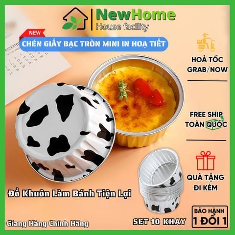 Chén Giấy Bạc Tròn in Hoạ Tiết, Làm Khuôn Nướng Bánh - Đựng Nước Chấm Du Lịch Tiện Dụng.