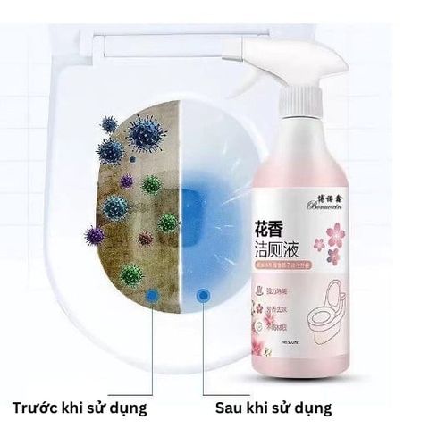 Bình Xịt Tẩy Rửa, Khử Mùi Nhà Vệ Sinh Dạng Bọt 500ml - Diệt Khuẩn Toilet Hương Hoa Anh Đào