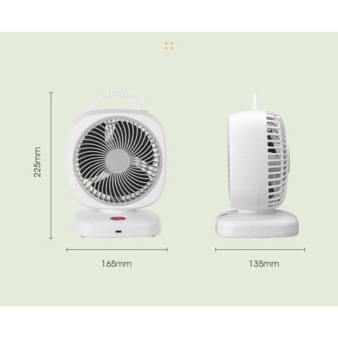 Quạt Tích Điện Mini Để Bàn 5 Cấp Độ Gió, Động Cơ Không Tiếng Ồn 2000mah Tiện Lợi Nhỏ Gọn Siêu Mát