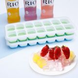 Khay Làm Nước Đá Viên Bằng Silicon 14 Ô - Lấy Đá Thông Minh Kèm Nắp Đậy Tiện Lợi.