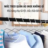Set 10 Móc Treo Quần Áo Chất Liệu Inox 304 Cao Cấp Bền Đẹp - Chịu Tải Tốt.