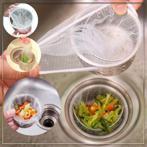 Set 100 Túi Lọc Rác, Lưới Lọc Chặn Rác Bồn Rửa Chén Bát Tiện Lợi Chống Tắc Nghẽn