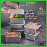 Hộp đựng Thực Phẩm Inox 304 Khay Inox Đựng Thực Phẩm Lạnh Có Kèm Nắp Đậy Tiện Lợi