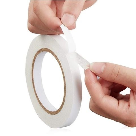 Băng Dính 2 Mặt Khổ 0.8cm Dày Dặn - Siêu Dính, Set 3 Cuộn Vỉ Nhựa.