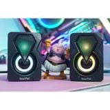 Loa Máy Vi Tính, Loa Mini Leerfei Speaker E-1053 Có LED RGB  Bass Căng Chất Lượng