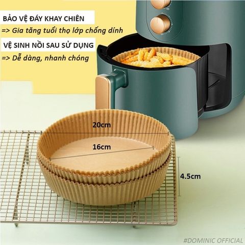 Giấy Nến Lót Nồi Chiên Không Dầu Chịu Nhiệt Cao Nướng Thực Phẩm Nướng Bánh Thấm Dầu.