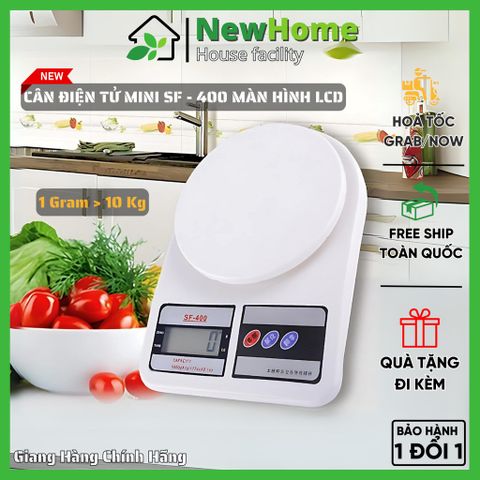Cân Điện Tử SF - 400, Cân Tiểu Ly Mini 10kg Có Màn Hình LCD Dùng Cho Nhà Bếp.
