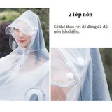 Áo Mưa Trong Suốt Tiện Lợi Cho Mẹ Và Bé, Áo Mưa Cánh Dơi Họa Tiết Bông Tuyết Siêu Đẹp