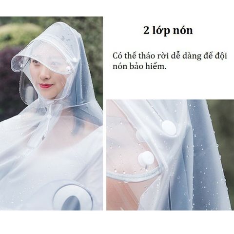 Áo Mưa Trong Suốt Tiện Lợi Cho Mẹ Và Bé, Áo Mưa Cánh Dơi Họa Tiết Bông Tuyết Siêu Đẹp