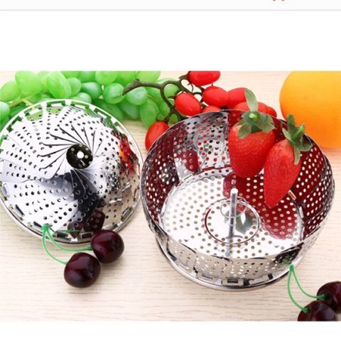 Vỉ Hấp, Xửng Hấp Đồ Xôi - Để Ráo Nước Trái Cây Chất Liệu Inox Cao Cấp Xếp Gọn Tiện Lợi.