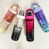 Bình Nước Nhựa 1000ML Có Lõi Ngâm Detox Kèm Quai Sách Đi Dã Ngoại - Thể Thao Tiện Dụng.