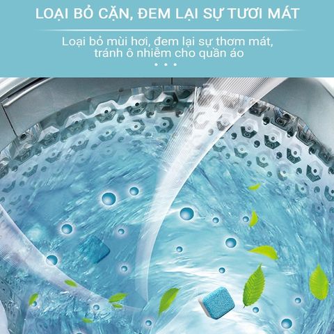 Hộp 12 Viên Nén Vệ Sinh Lồng Máy Giặt - Tẩy Cặn Bẩn - Diệt Khuẩn Lồng Giặt Tăng Tuổi Thọ Máy Giặt
