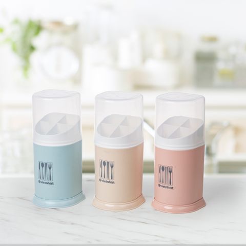 Hộp Đựng Đũa Muỗng Có Nắp Đậy - Chia Ngăn Thông Minh, Nhựa Cao Cấp Việt Nhật Nhiều Màu Sang Trọng.