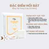 Bông Tẩy Trang Cotton Hai Mặt Dùng Một Lần 3 Lớp Siêu Mềm Hàng Nhập Khẩu [Set 222 Miếng]