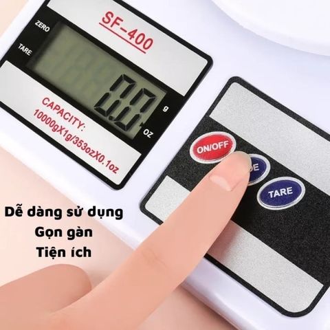 Cân Điện Tử SF - 400, Cân Tiểu Ly Mini 10kg Có Màn Hình LCD Dùng Cho Nhà Bếp.