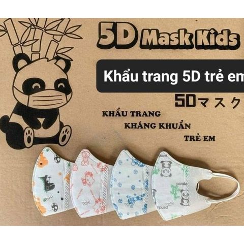 Khẩu Trang 5D Mask Kids Cho Trẻ Em - Vải Không Dệt 3 Lớp Lọc Bụi Mịn, Kháng Khuẩn, Ngừa Tia Uv.