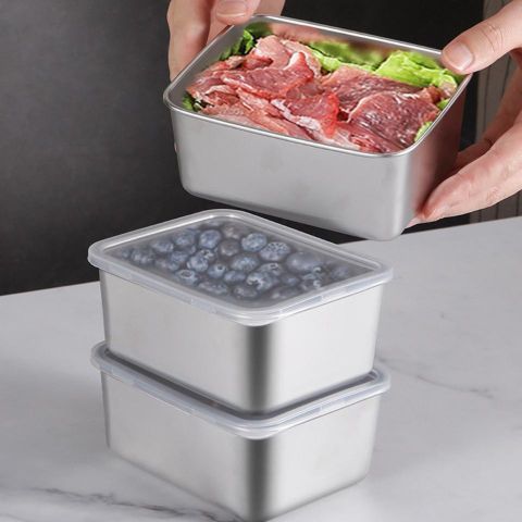 Hộp đựng Thực Phẩm Inox 304 Khay Inox Đựng Thực Phẩm Lạnh Có Kèm Nắp Đậy Tiện Lợi