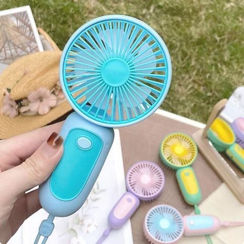 Quạt Tích Điện Cầm Tay Mini Mùa Hè Có Dây Đeo - Mẫu Mới Siêu Mạnh Có Thể Sạc Lại.