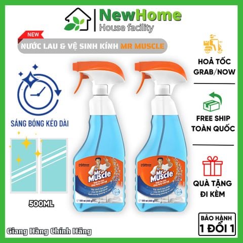 Nước Lau Kính Mr Muscle Vệ Sinh Kính Siêu Nhanh - Siêu Sạch 500ml.