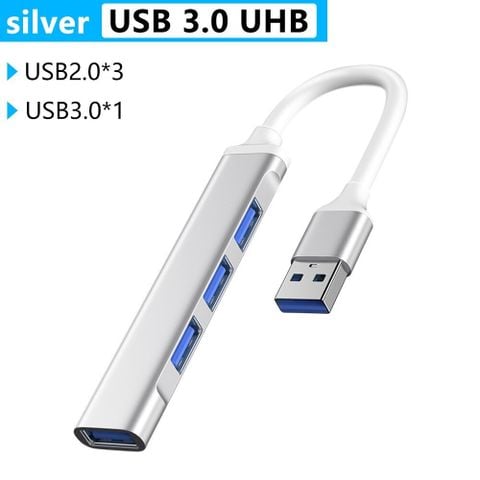 Bộ Chia Cổng Type-C ra 4 Cổng USB - A Hợp Kim Nhôm Tốc Độ Cao Cho Laptop và Điện Thoại