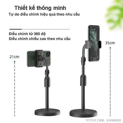 Giá Đỡ Điện Thoại Livestream - Kẹp Điện Thoại Để Bàn Đa Năng Có Thể Điều Chỉnh Xoay 360.