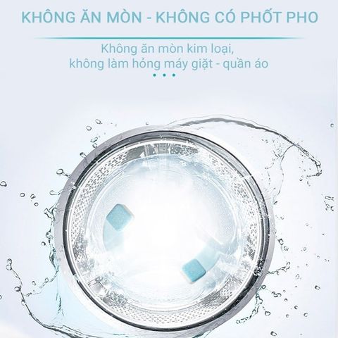 Hộp 12 Viên Nén Vệ Sinh Lồng Máy Giặt - Tẩy Cặn Bẩn - Diệt Khuẩn Lồng Giặt Tăng Tuổi Thọ Máy Giặt