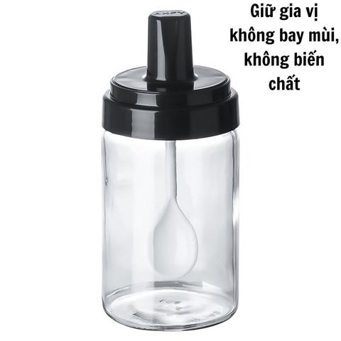 Lọ Đựng Gia Vị Thuỷ Tinh Kèm Thìa, Hũ Dựng Gia Vị Chịu Nhiệt Tiệt Trùng Cao Cấp Đảm Bảo An Toàn VSTP