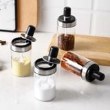 Lọ Đựng Gia Vị Thuỷ Tinh Kèm Thìa, Hũ Dựng Gia Vị Chịu Nhiệt Tiệt Trùng Cao Cấp Đảm Bảo An Toàn VSTP