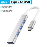 Bộ Chia Cổng Type-C ra 4 Cổng USB - A Hợp Kim Nhôm Tốc Độ Cao Cho Laptop và Điện Thoại