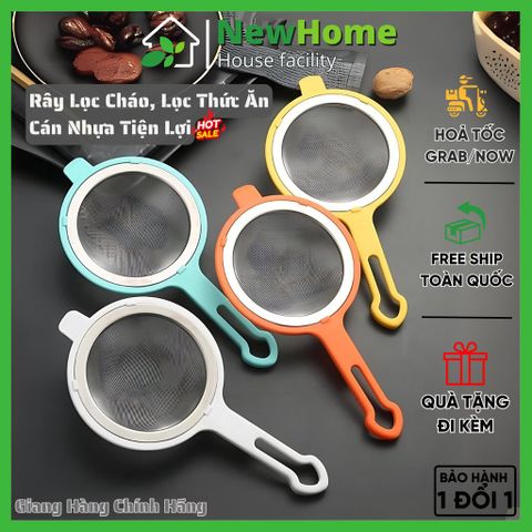 Rây Lọc Cháo Cán Nhựa Cao Cấp Chống Nóng Thiết Kế Treo Tiện Dụng - Lưới Lọc Inox Không Ghỉ.