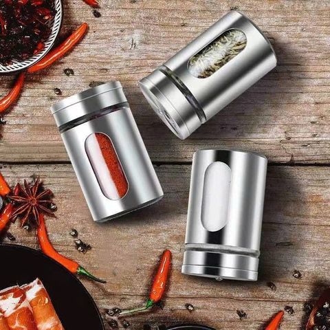 Hũ Đựng Gia Vị, Đựng Tăm Bằng Thủy Tinh Bọc Inox Cao Cấp Sang Trọng Tiện Dụng.
