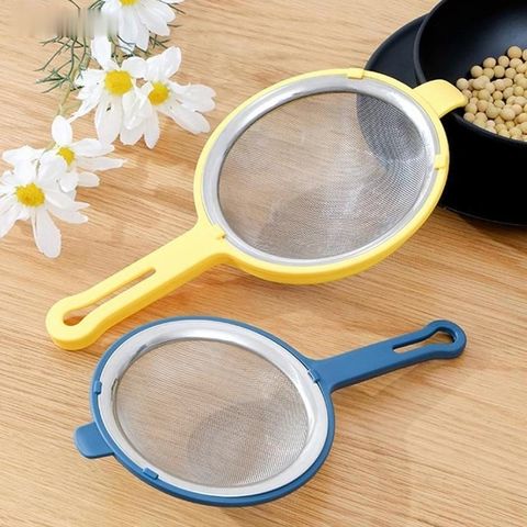 Rây Lọc Cháo Cán Nhựa Cao Cấp Chống Nóng Thiết Kế Treo Tiện Dụng - Lưới Lọc Inox Không Ghỉ.