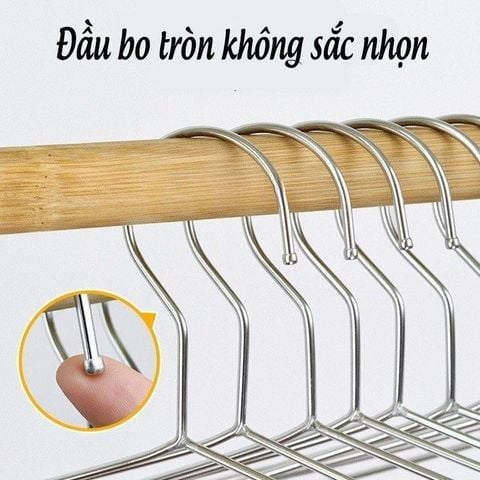 Set 10 Móc Treo Quần Áo Chất Liệu Inox 304 Cao Cấp Bền Đẹp - Chịu Tải Tốt.
