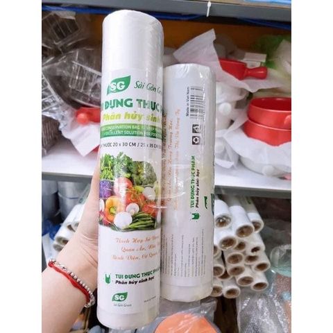 Set 3 Cuộn Túi Đựng Thực Phẩm Tự Hủy Sinh Học Sài Gòn Green.