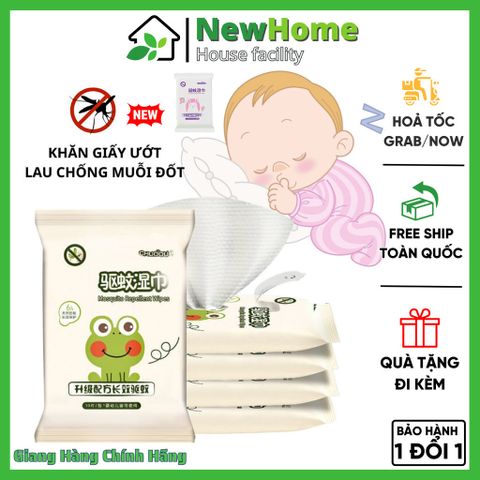 Khăn Giấy Ướt Đuổi Muỗi, Côn Trùng An Toàn Cho Bé Gói 10 Khăn Tiện Dụng